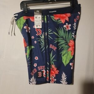 Hurley Boston Red Sox Cannonball Tropics Volley 18" Boardshorts Blue Size 32